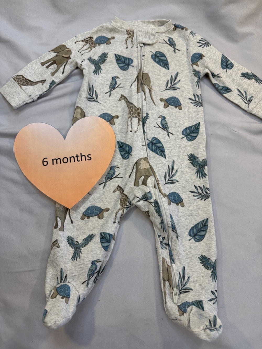 Little planet - Organic cotton Footed Pajamas with Safari Print - 6 Months